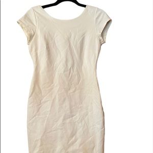 Lulu's Medium White Short Fitted Classy Open Back Dress
